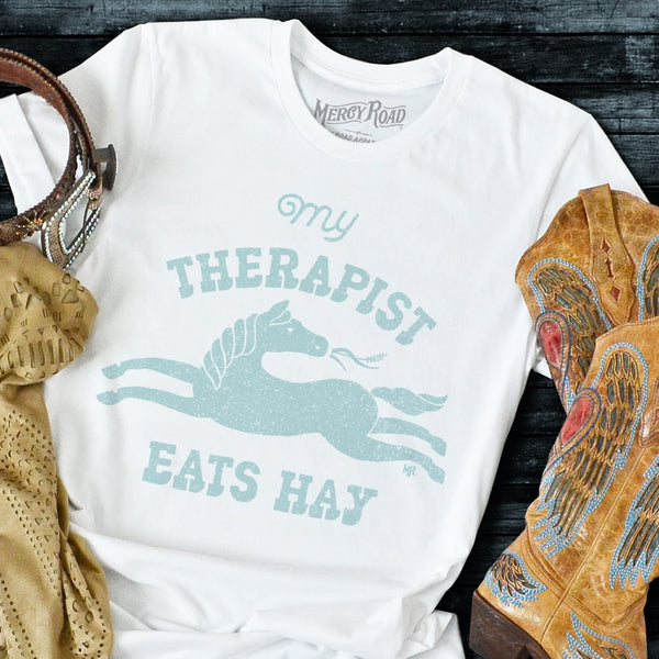 Funny Horse T shirt, My Therapist Eats Hay Shirt, Country Western T-shirt