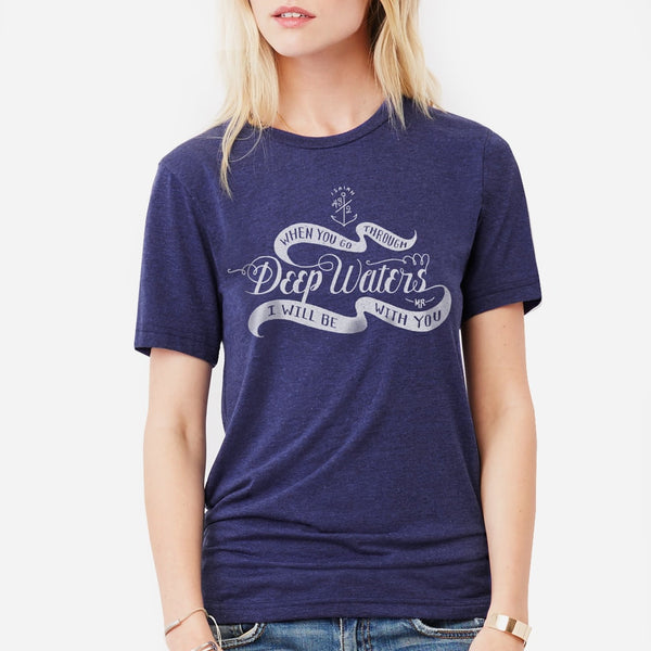 Navy Blue Nautical Christian T Shirt for Women