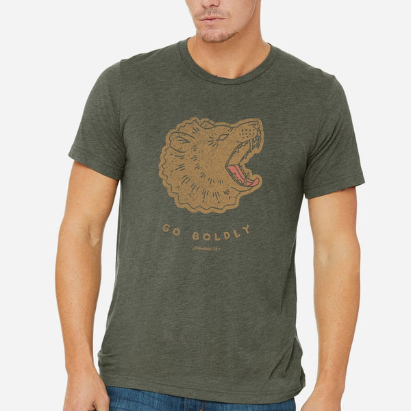 Olive Green Lion of Judah T Shirt | Christians Are as Bold as Lions Tee