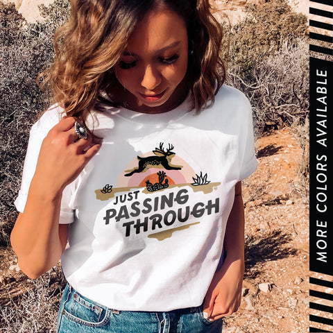 Southwest Desert T Shirt, Just Passing Through Shirt, Jackalope T-shirt