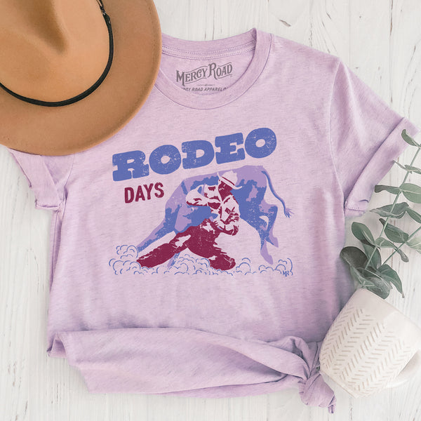 Lilac Purple Rodeo Cowboy Country T Shirt for Women