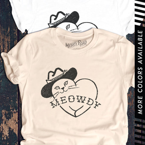 Cowboy Cat T-Shirt, Meowdy Howdy Shirt, Cat Lover Gift Tee, Cute Cat Shirt