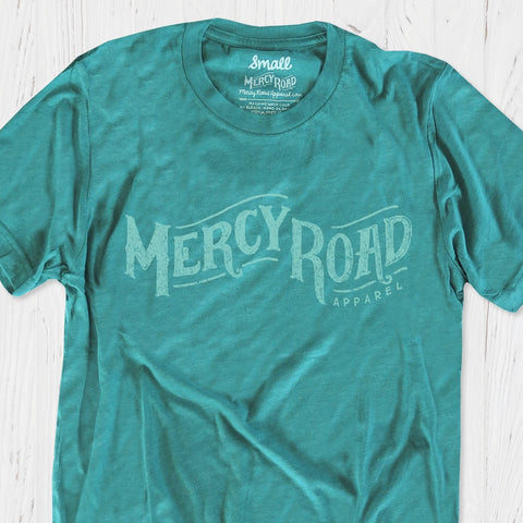 Mercy Road Apparel Christian T-Shirt | Teal Turquoise Triblend Mercy Tee