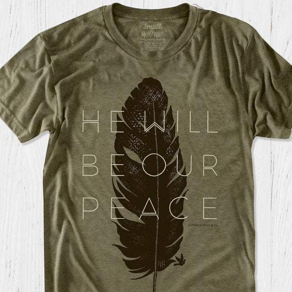 Military God Is Peace T Shirt Olive Green