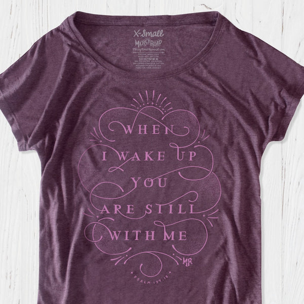 Boutique Christian Womens Top, Purple Sunrise T Shirt