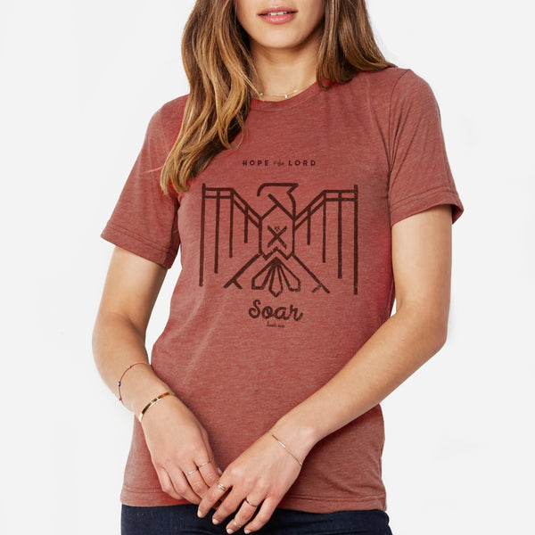 Clay Orange Rust Isaiah 40:31 Wings Like Eagles Shirt for Women