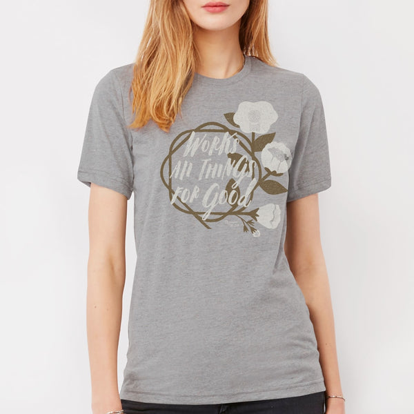 Gray Flower Encouraging Christian Shirt for Women
