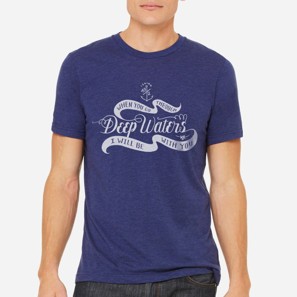 Mens Nautical Faith T Shirt in Navy Blue 