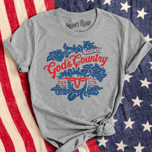 Gray Country Music T Shirt, Patriotic, Ranching Farming, USA T Shirt