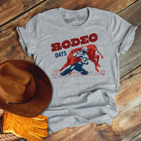 Heather Gray Rodeo T-shirt | Patriotic Rodeo Shirt