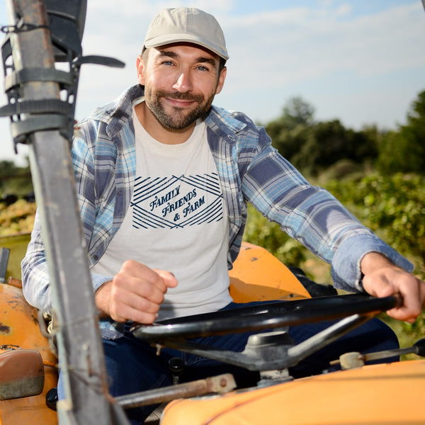 White Farming T Shirt for Men